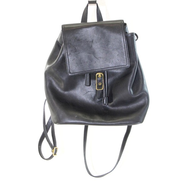 Vintage COACH Legacy Handcrafted Leather Black Backpack Day Bag Purse - Picture 1 of 8